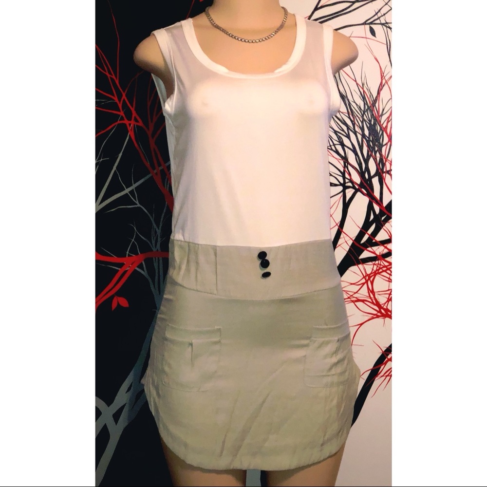 Sexy tee shirt gray & white mini dress